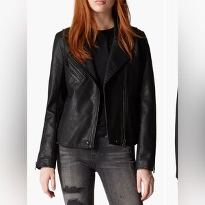 Black faux leather moto jacket- at Nordstrom now for $89.